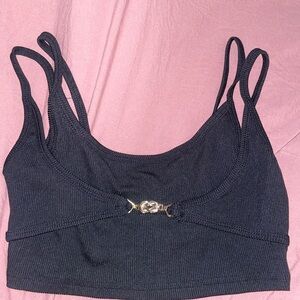 Cider Black Ribbed Top